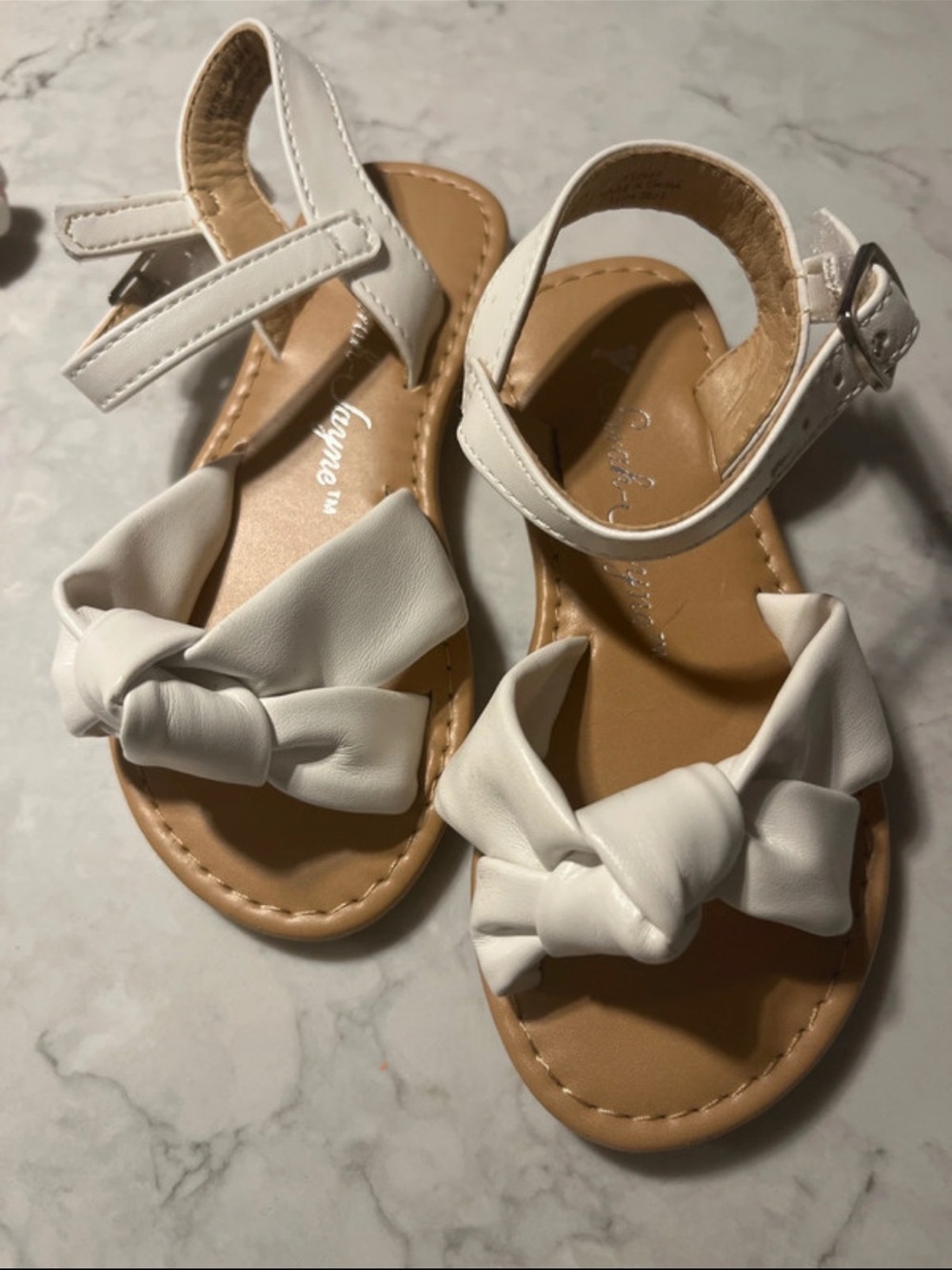 Girls White Bow Sandals - Comfortable Kids Summer Shoes